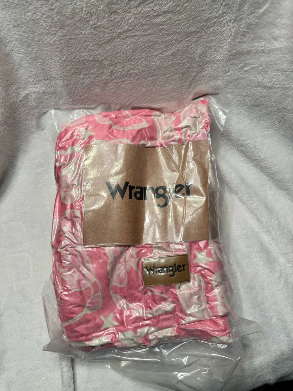 Wrangler Pink and White Floral Throw Blanket